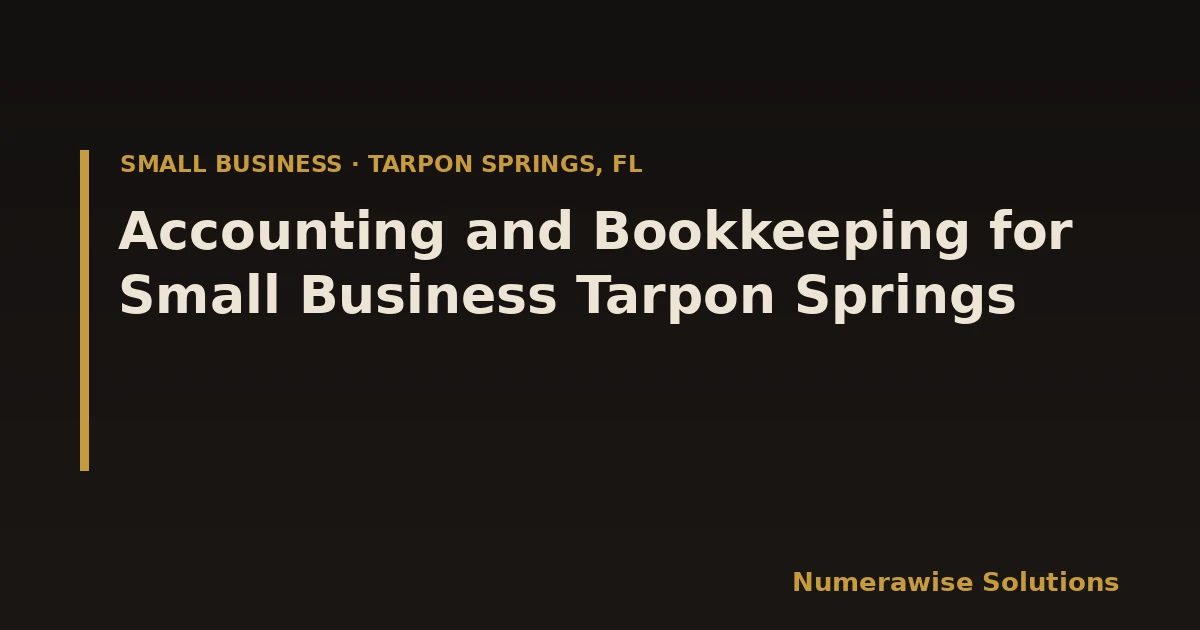 Accounting and Bookkeeping for Small Business Tarpon Springs