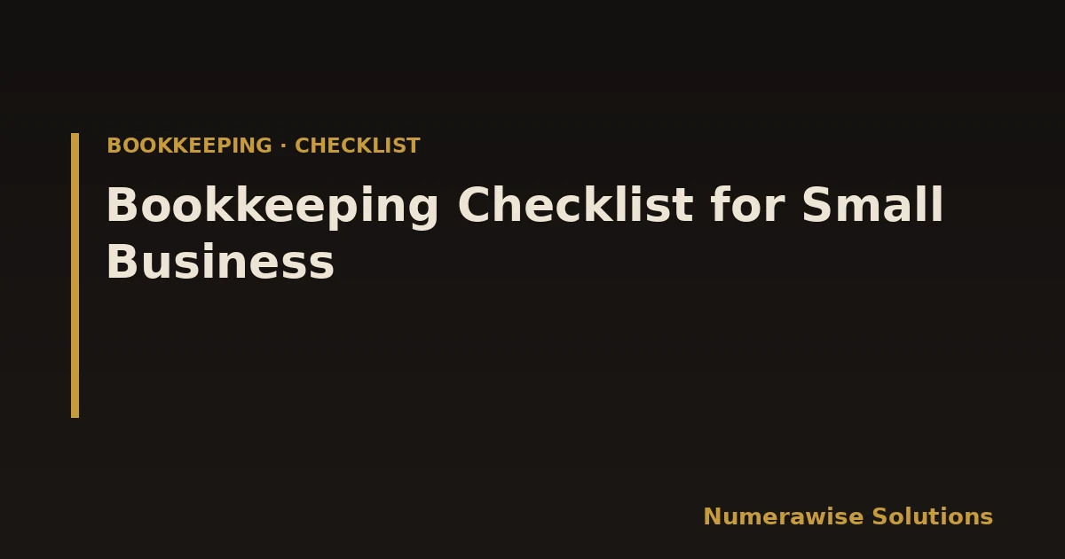 Bookkeeping Checklist for Small Business