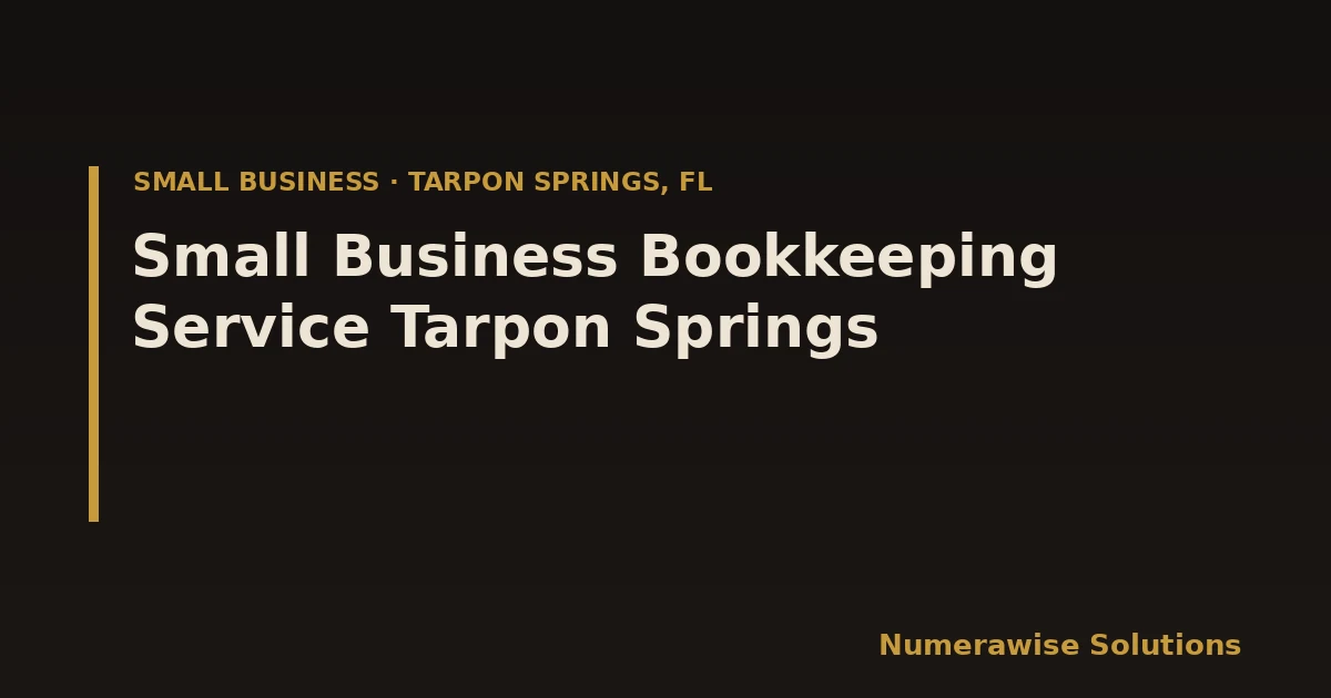 Small Business Bookkeeping Service Tarpon Springs