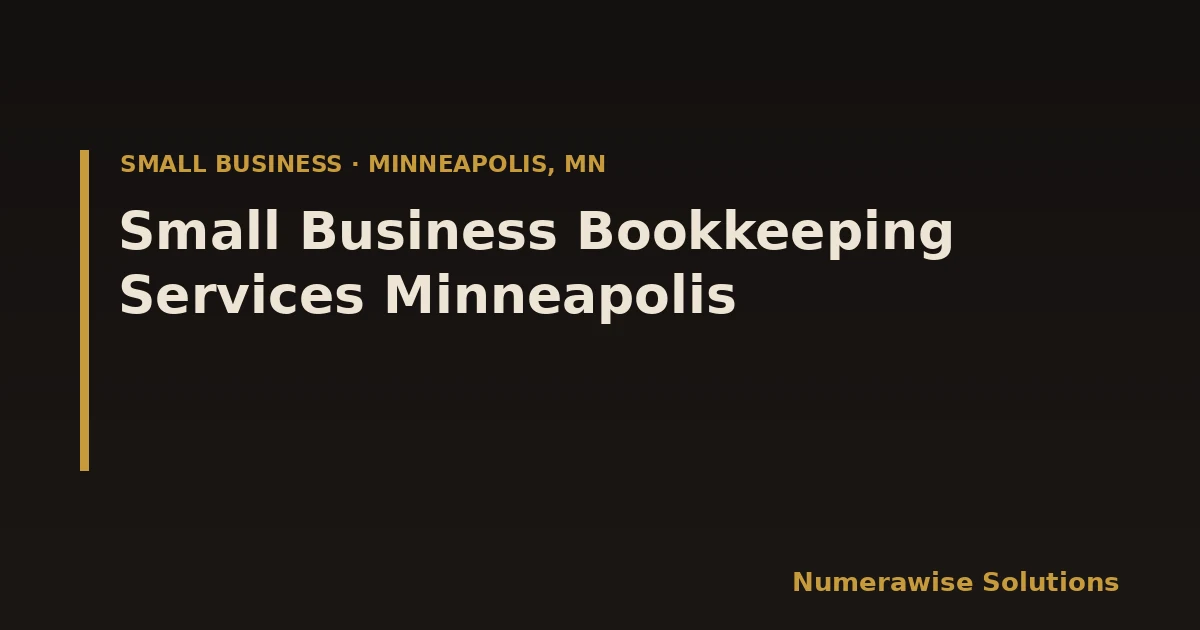 Small Business Bookkeeping Services Minneapolis