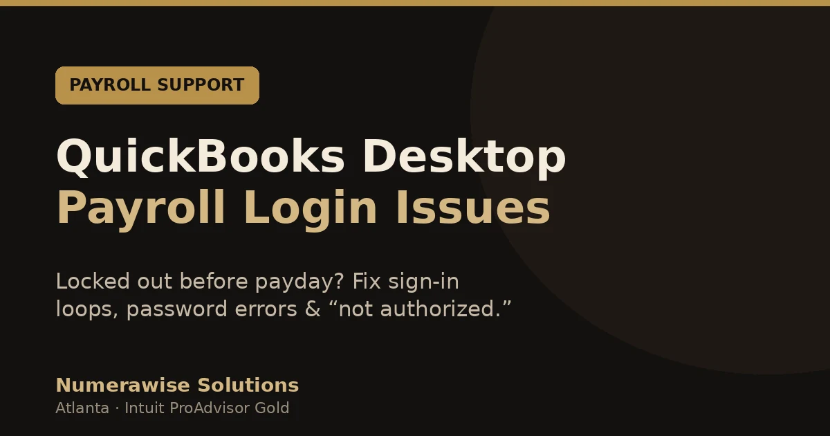 QuickBooks Desktop Payroll Login Issues