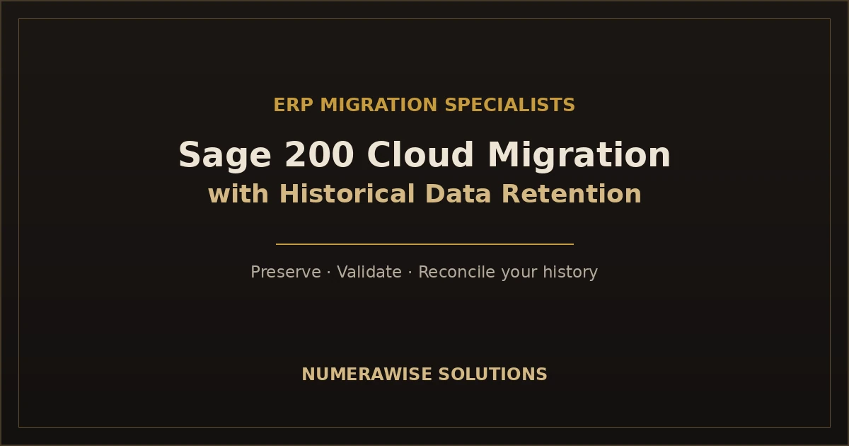 Sage 200 Cloud migration with historical data retention