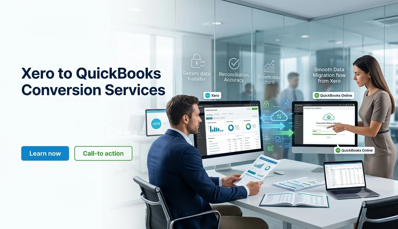 Xero to QuickBooks Conversion Services - secure data transfer, reconciliation accuracy, and a smooth data migration from Xero to QuickBooks Online